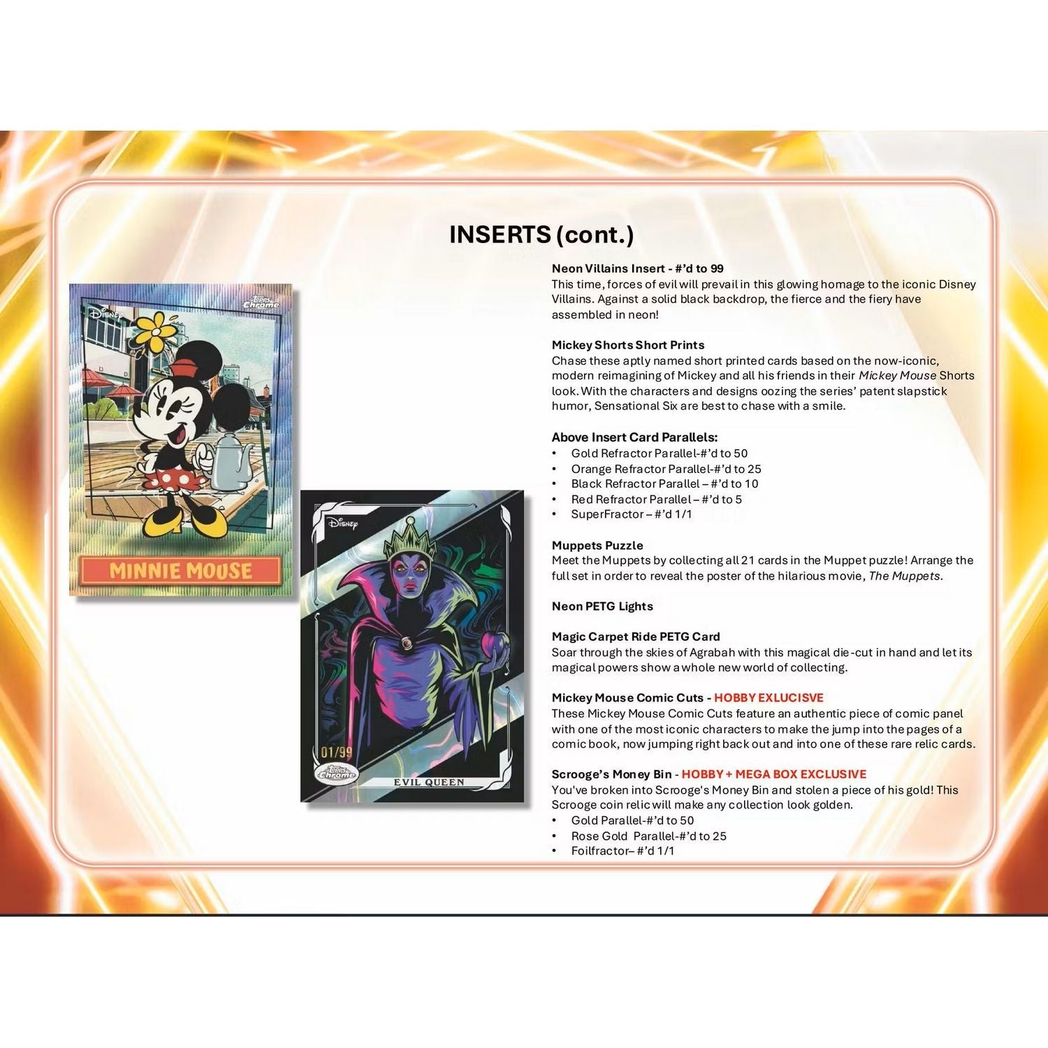 2026 Topps Disney Neon Hobby Box