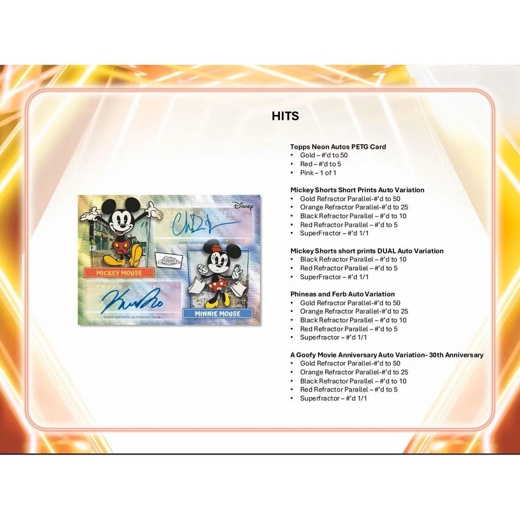 2026 Topps Disney Neon Hobby Box