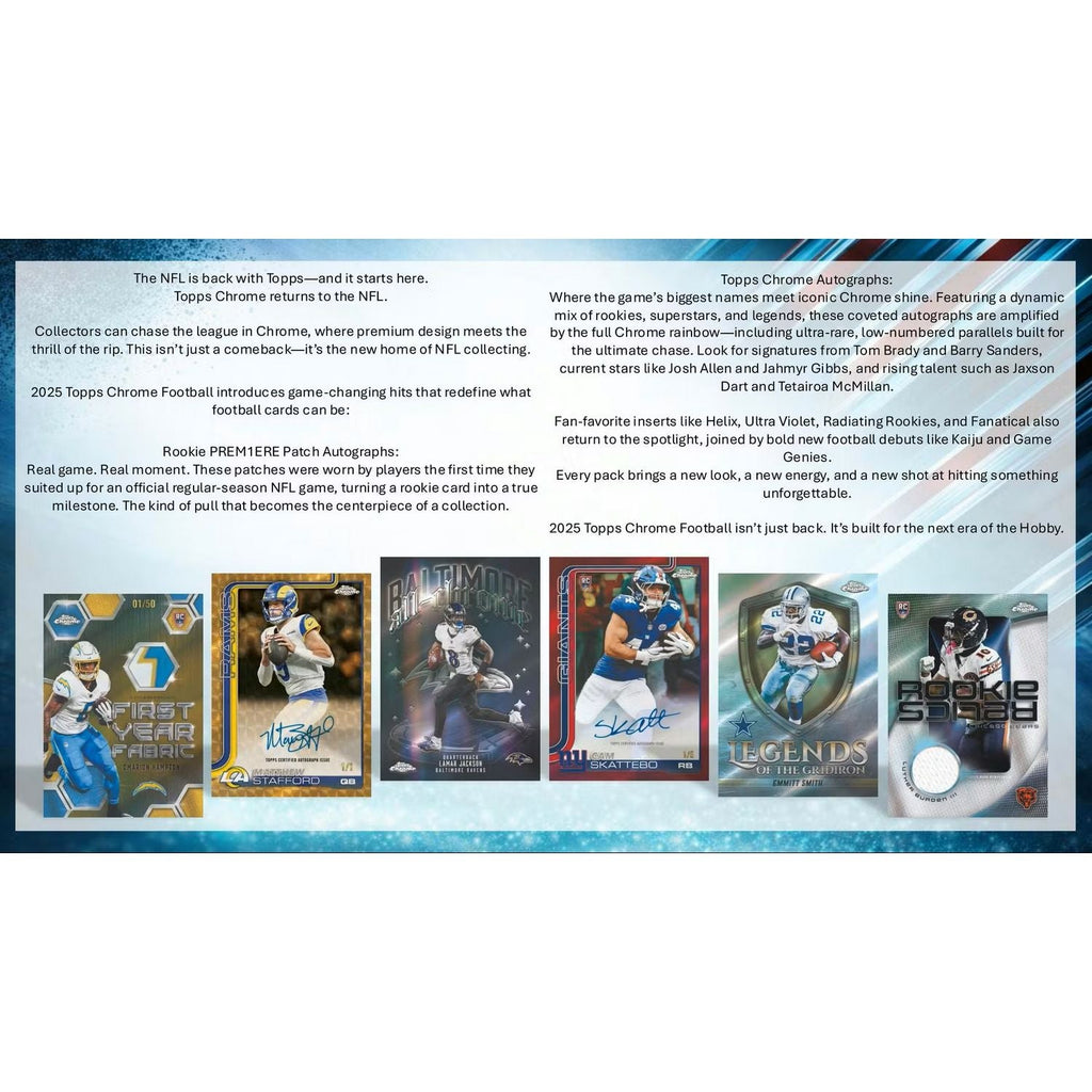 2025 Topps Chrome Football Hobby Box