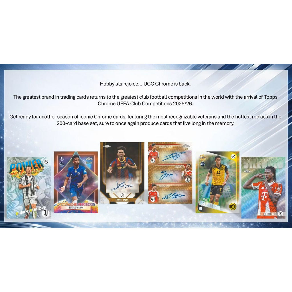 2025-26 Topps Chrome UEFA Club Competitions Soccer Hobby Box