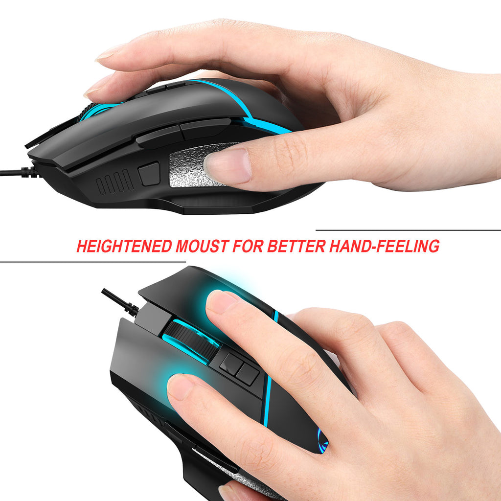 Wired Gaming Mouse with Side Fire Button – Ergonomic USB Gaming Mouse