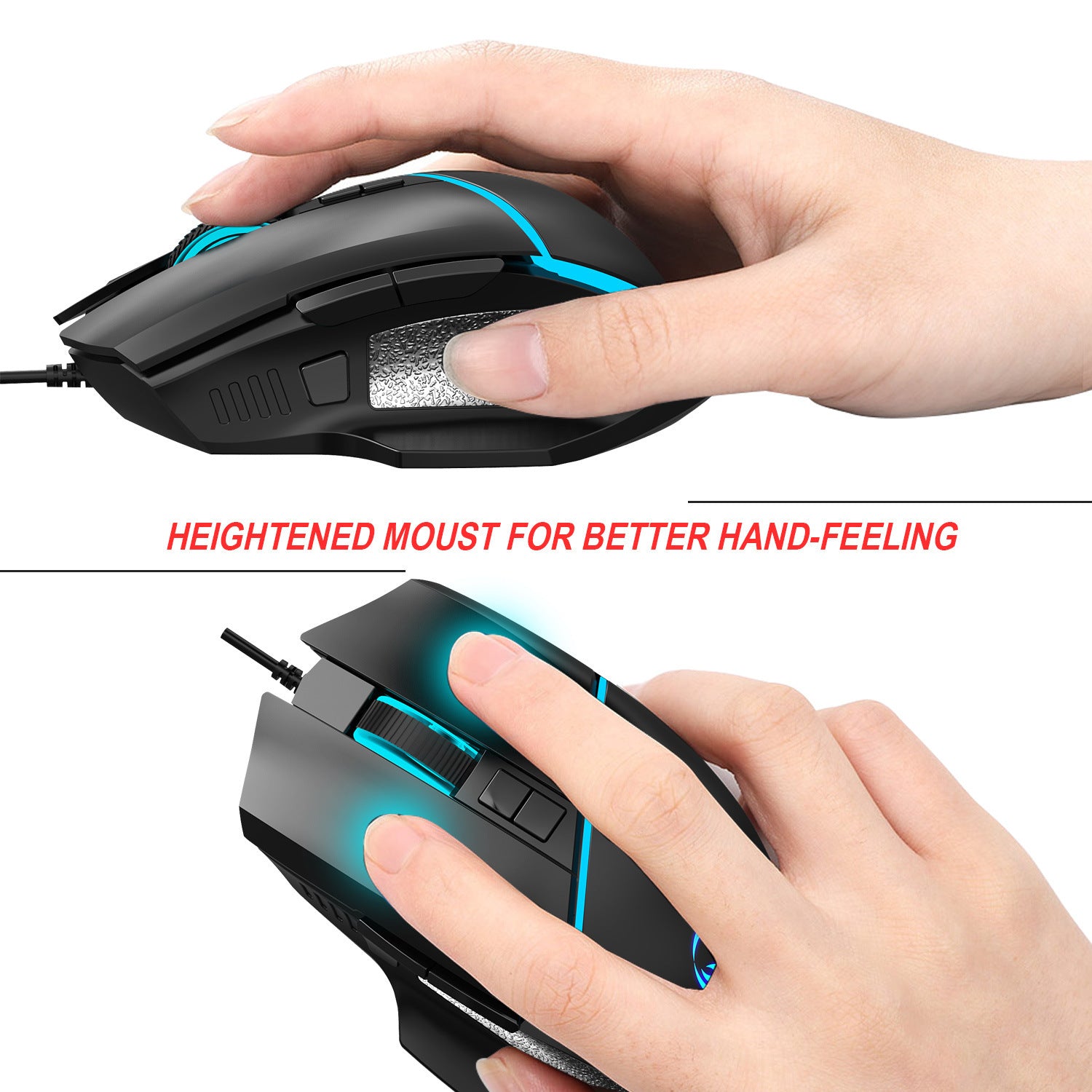 Wired Gaming Mouse with Side Fire Button – Ergonomic USB Gaming Mouse