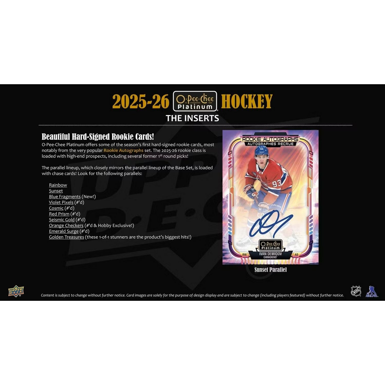 2025-26 Upper Deck O-Pee-Chee Platinum Hockey Hobby Box *Contact Us To Order*