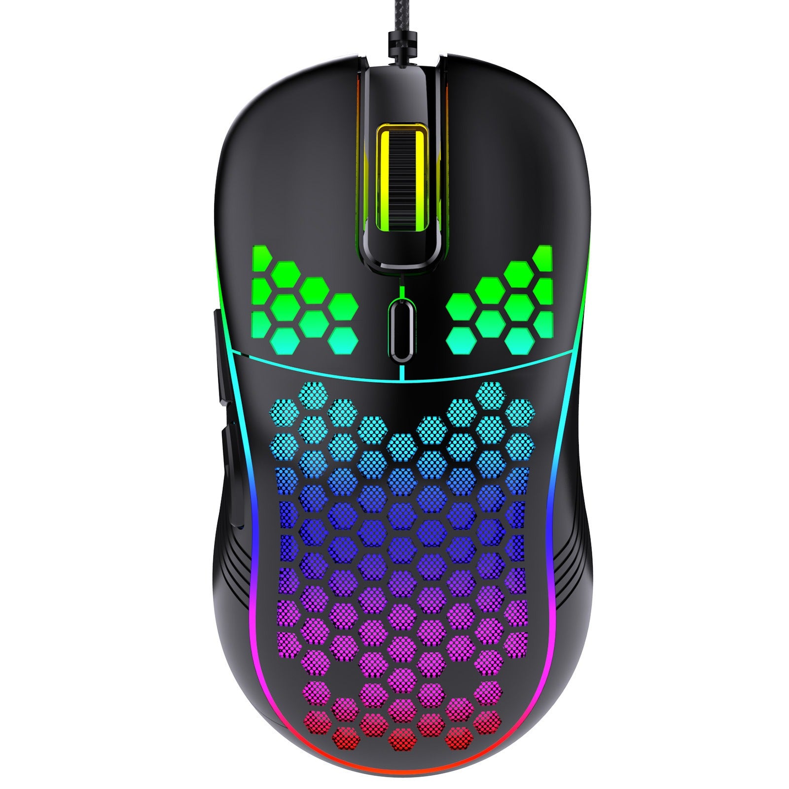 Honeycomb Wired Gaming Mouse – 6D Ergonomic USB Mouse with Adjustable DPI