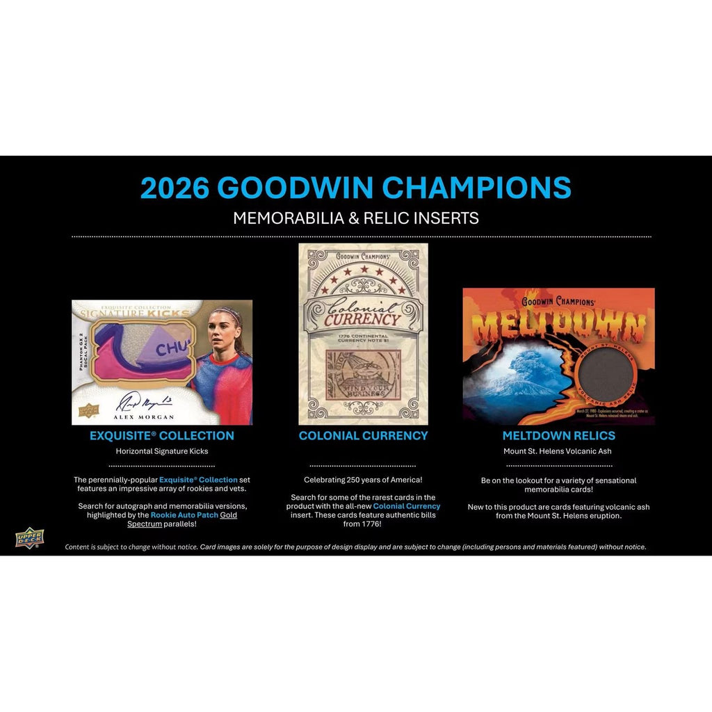 2026 Upper Deck Goodwin Champions Hobby Box *Contact Us To Order*