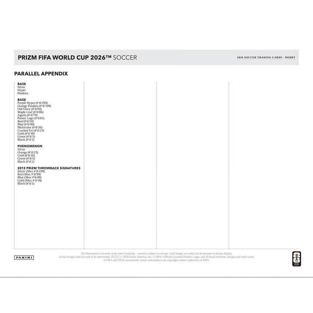 2026 Panini Prizm FIFA World Cup Soccer Hobby Box