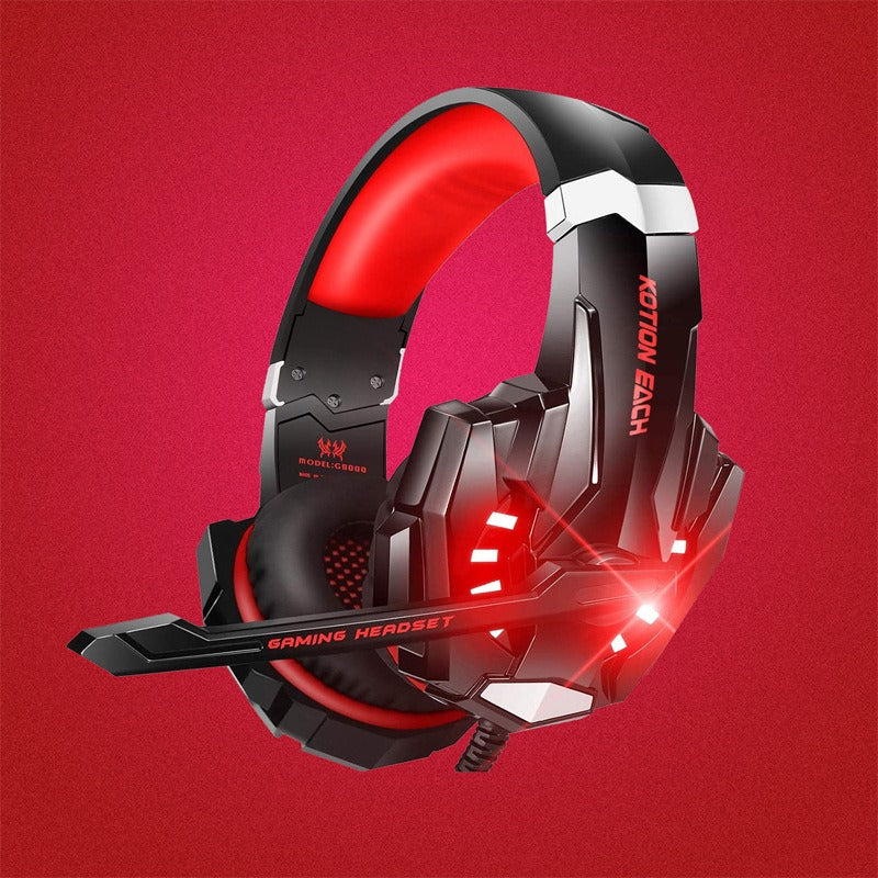 Wired Stereo Gaming Headphones with Noise-Cancelling Microphone & LED Lighting