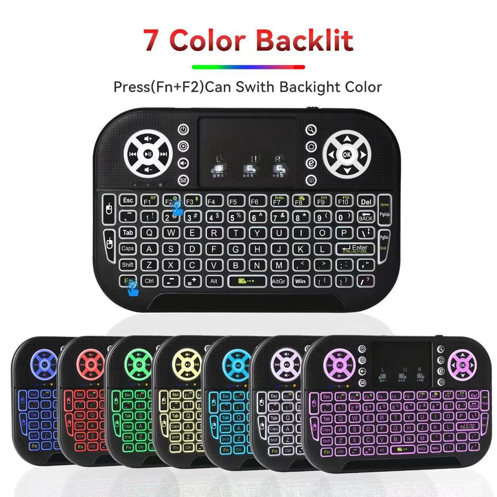 Mini Wireless Keyboard with Touchpad – Bluetooth 5.0 & 2.4GHz RGB Backlit Keyboard