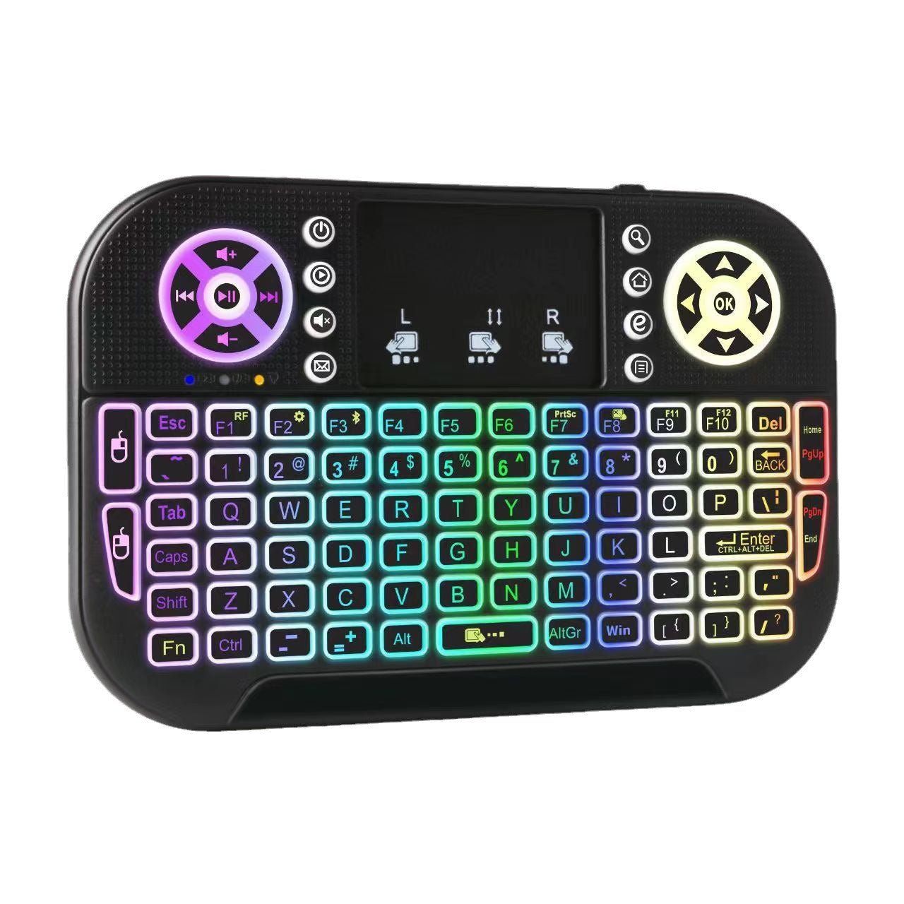 Mini Wireless Keyboard with Touchpad – Bluetooth 5.0 & 2.4GHz RGB Backlit Keyboard
