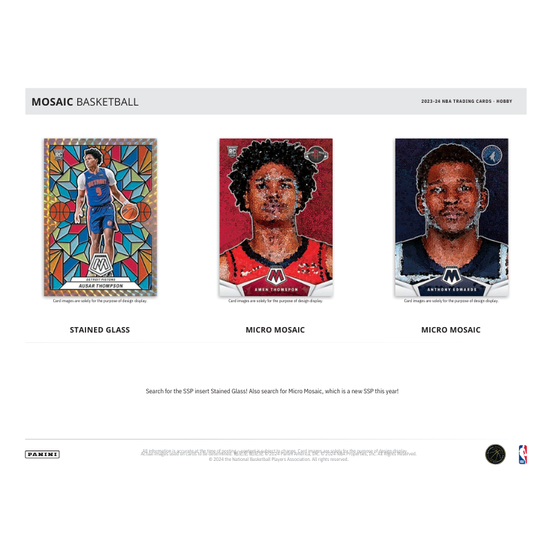 2023/24 Panini Mosaic Basketball Hobby 12 Box Case