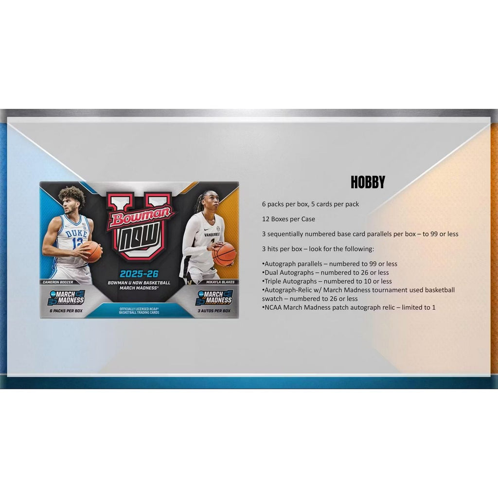 2025-26 Bowman University NOW March Madness Basketball Hobby Box
